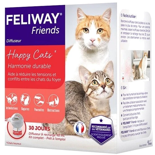 Диффузор + сменный блок Ceva Feliway Friends успокаивающее средство для кошек во время стресса при содержании нескольких кошек в помещении 48 мл (179,815)
