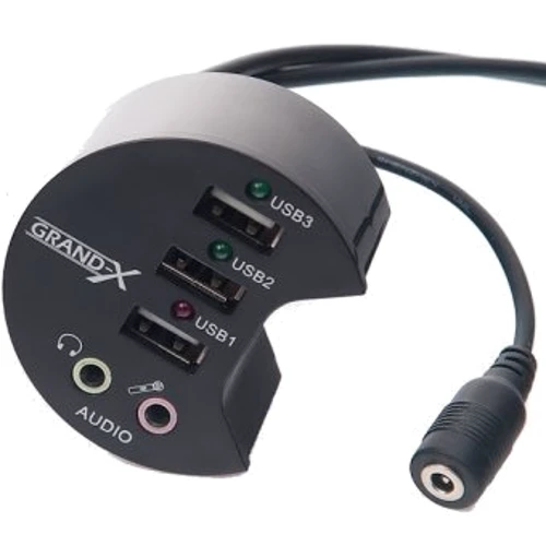 Аксессуар для ноутбуков USB хаб Grand-X 3,5mm audio in-out (DH-60X)