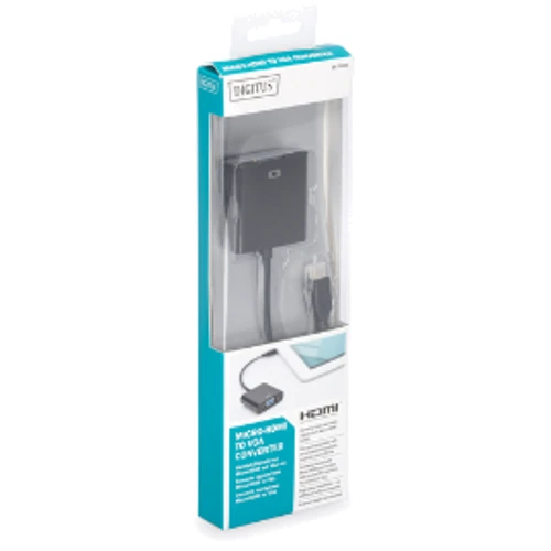 Адаптер Digitus Adapter microHDMI to VGA Black (DA-70460) фото 3