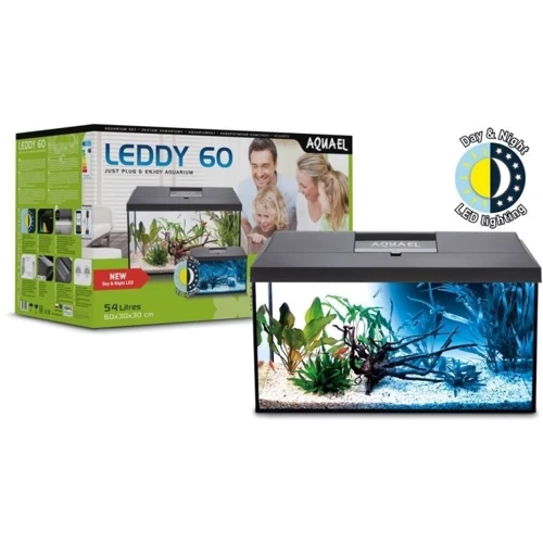 Аквариум Aquael Leddy Day&Night 60 с балкой чёрный 54 л (5905546333368): Производитель Aquael