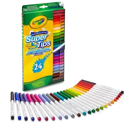 Фломастери CRAYOLA Supertips (washable) 24 шт (7551): Кількість кольорів 24
