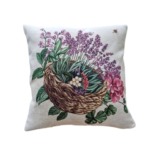 Наволочка Прованс Лавандове поле Кошик лаванди 45х45 см (026059): Тип декоративна наволочка
