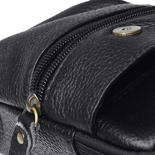 Чоловіча сумка через плече Keizer чорна (K11024-black): Фактура матова, Зерниста