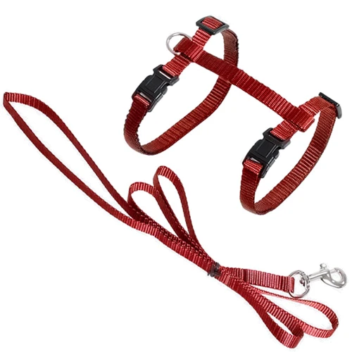 Поводок и шлея Flamingo Cat Harness and Leash Ziggi для котов красный