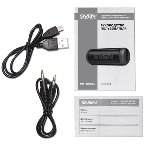 Акустика SVEN PS-250BL Black: Частотний діапазон 100 - 22 000 Гц
