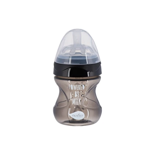 Пляшечка Nuvita для годування Mimic Cool 150 мл 0+ антиколікова чорна (NV6012BLACK)