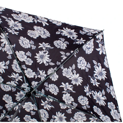 Зонт женский механический Fulton черно-белый (FULL340-Blk-white-floral): Тип ручки Прямая