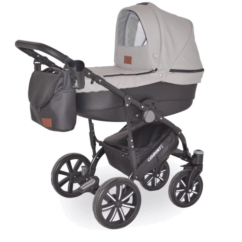 Универсальная коляска 2в1 Donatan Comfort Серая экокожа
