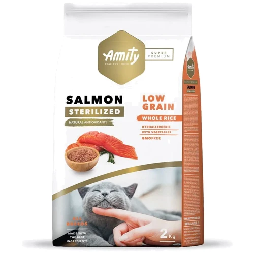 Сухой корм Amity Super Premium Cat Sterilized Salmon для взрослых стерилизованных котов с лососем 2 кг (SP 922 STER SALM 2KG)