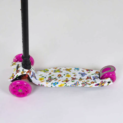 Самокат триколісний MAXI "Best Scooter" пластмасовий, трубка керма алюмінієва Pink / White / Black (74512): Максимальне допустиме навантаження, кг 60 кг