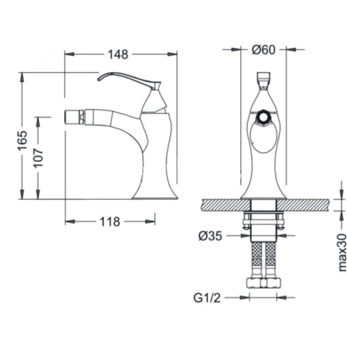 Змішувач для біде Kraus KEF-15006CH