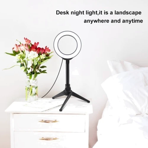 Кольцевая USB LED лампа Puluz PKT3084B 4.7" c настольным штативом (PKT3084B)