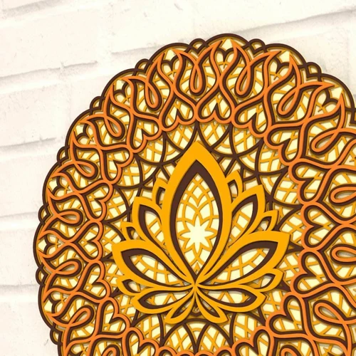 Деревянная картина-раскраска Wortex Woods Мандала Лотус 1 30x30 (3DP30010)