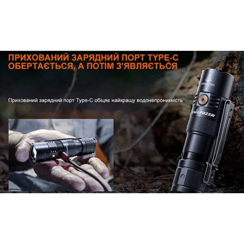 Ліхтар туристичний Fenix PD25R (PD25R): Сертифікат захищеності IP68