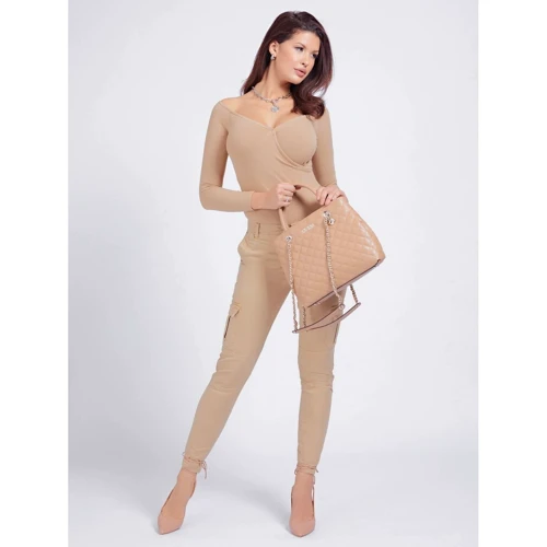 Жіноча сумка тоут Guess Illy Society Satchel темно-бежева (HWVG7970060-BEI): Тип Сумки