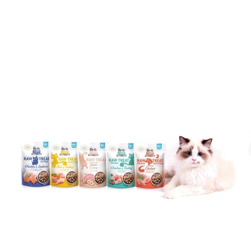 Лакомство для котят Brit Raw Treat Kitten Freeze-dried с курицей и лососем 40 г (8595602569533): Свойства Улучшение пищеварения