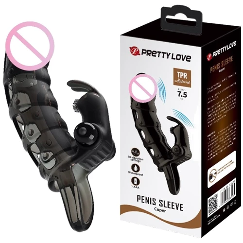 Удлиняющая насадка с вибростимуляцией PRETTY LOVE - Cuper PENIS SLEEVE, BI-026239
