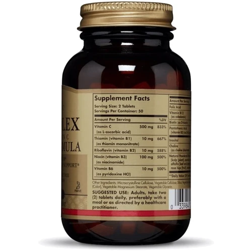 Solgar B-Complex with Vitamin C Stress Formula Солгар Вітаміни групи В + С Стрес формула 100 таблеток: Тип вітамін B