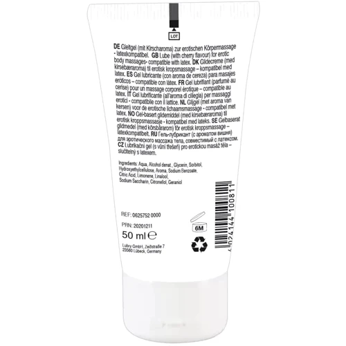 Веганський масажний гель на водній основі Lick-it Cherry, 50 мл