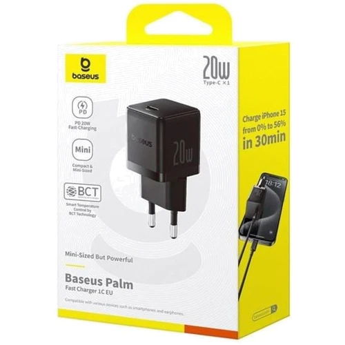 Зарядное устройство Baseus USB-C Wall Charger Palm 1C 20W Black (P10111602113-00) фото 9