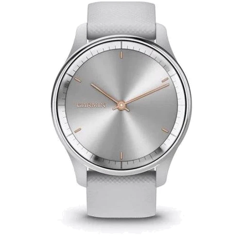 Смарт-часы Garmin Vivomove Trend Silver Stainless Steel Bezel with Mist Grey Case and Silicone Band (010-02665-03): Время работы до 5 дней (Smartwatch mode)