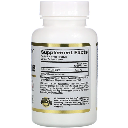 California Gold Nutrition SPORT L-Glutamine, 1.000 mg, 60 Veggie Capsules (CGN-01131): Тип Глютамины