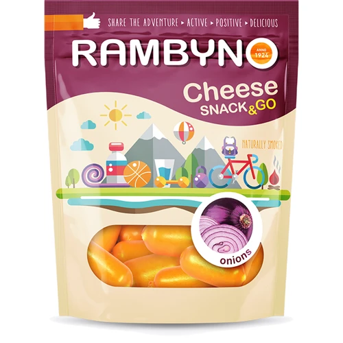 Cыр плавленный копченый Rambyno Snack, с жареным луком 75 г (WT1944)