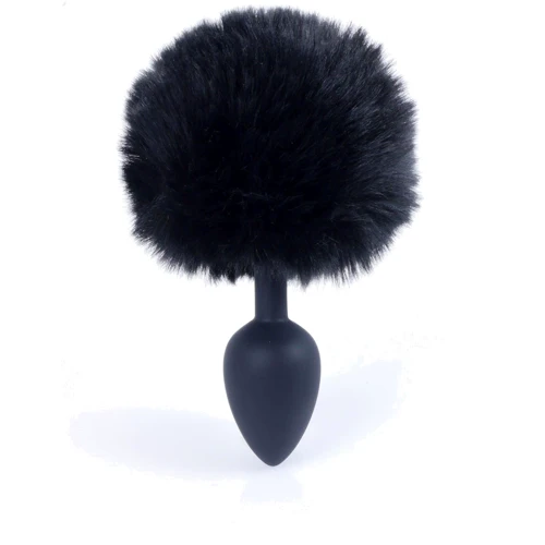 Анальная пробка BOSS Series Exclusivity Silicon Plug Bunny Tail Black