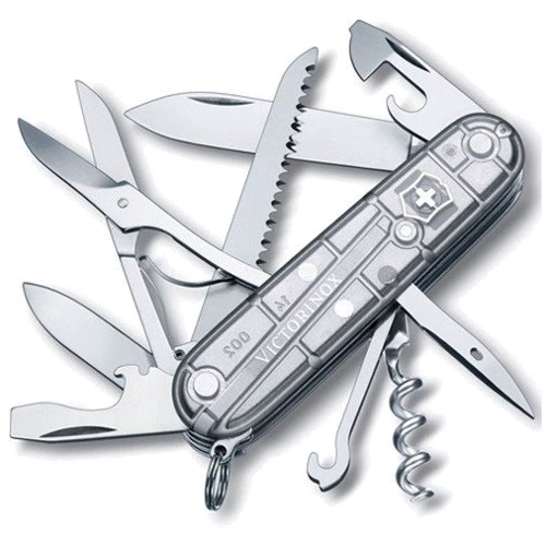 Мультитул Victorinox Huntsman 91мм/15предметов/серебристый-прозрачный (1.3713.T7)