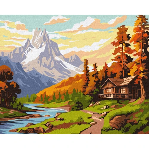 Картина по номерам Идейка Дом посреди гор ©art_selena_ua 40х50 см (KHO6339)