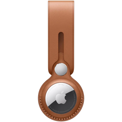 Apple Holder Leather Loop Saddle Brown for AirTag (MX4A2)