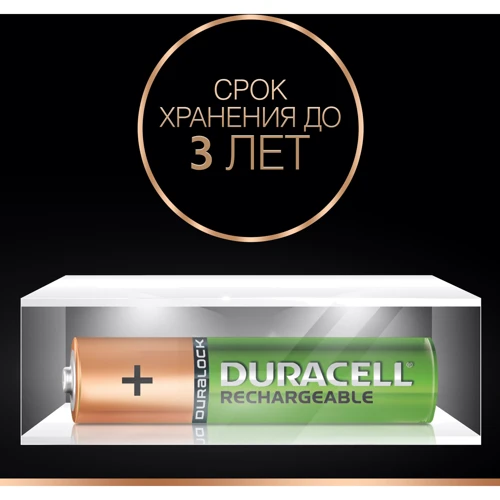 Аккумуляторы Duracell никель металлгидридные AAA HR03 750 мАч 2шт. фото 2