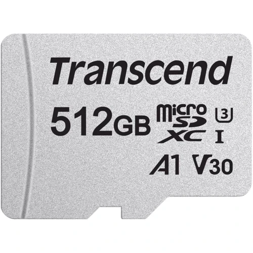 Карта пам'яті Transcend 512GB microSDXC Class 10 U3 (TS512GUSD300S-A): Тип карти MicroSDXC