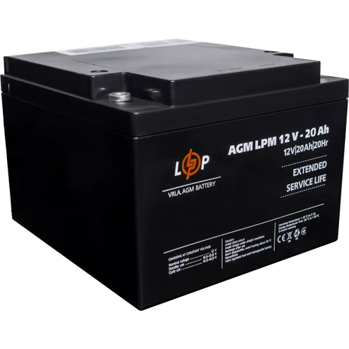 Акумуляторна батарея LogicPower LPM 12V 20Ah під болт М5, AGM (22882): Напруга, В 12