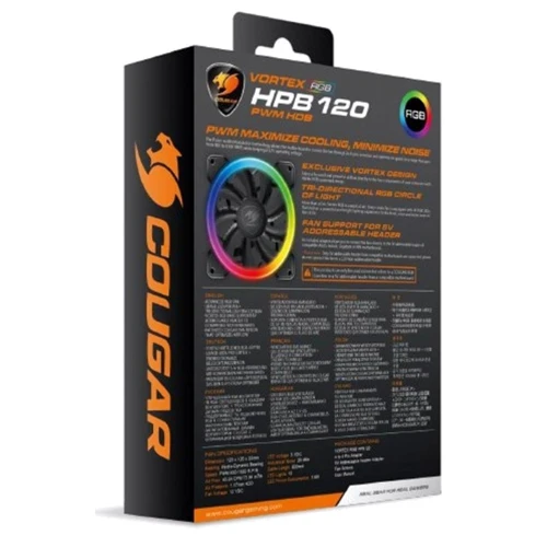 Кулер Cougar HPB 120 RGB: Тип подшипника гидродинамический