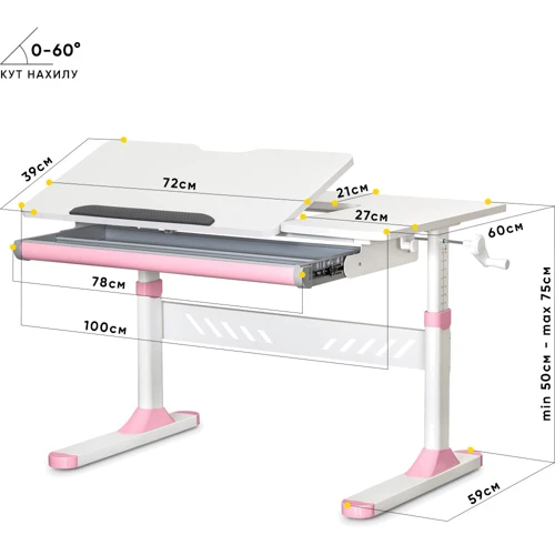 Детский стол Ergokids TH-310 Lite Pink (TH-310 W/PN Lite) фото 9