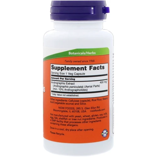 NOW Foods Andrographis 400 mg 90 caps: Форма выпуска Капсулы