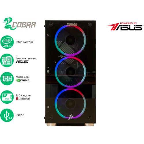 Персональный компьютер (ПК) COBRA (I11.16.S9.165S.112): Видеокартка NVIDIA GeForce GTX 1650 Super 4 ГБ