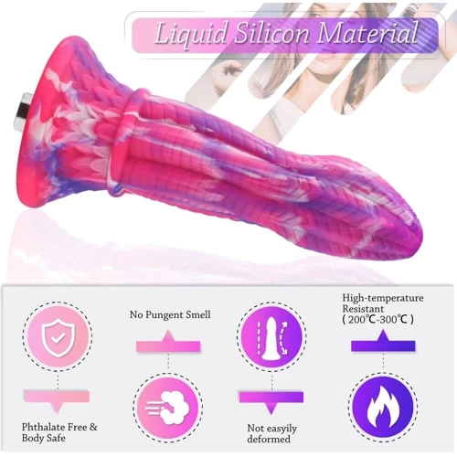 Фаллоимитатор для секс-машин Hismith 10.3″ Silicone Monster Dildo Series, система крепления KlicLok и присоска, диаметр 6.4 см, длина 26.1 см