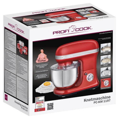 Миксер Тестомес Profi Cook PC-KM 1197 Red: Тип стационарный