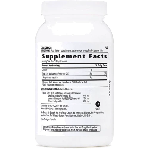GNC Women's Evening Primrose Oil 1300 mg Масло вечерней примулы 90 капсул: Тип Масло вечерней примулы