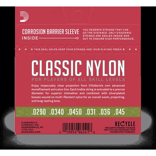 Струна для гитар Гитарные струны D'ADDARIO EJ27N 1/2 STUDENT CLASSICS NORMAL TENSION 1/2: Назначение Для классической гитары