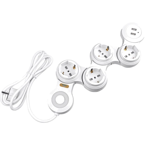 

Xoko SP-4-2 Flex, 1,8 м, 4 розетки, 2 USBx2A