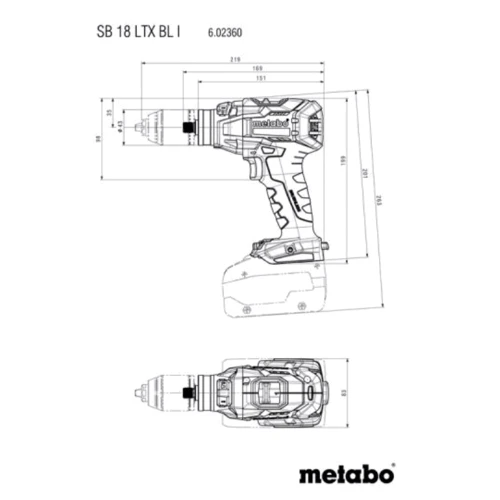 Дрель Metabo SB 18 LTX BL I (602360850): Производитель Metabo