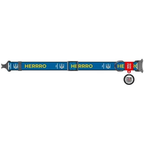 Нашийник для собак WAUDOG Nylon c QR паспортом Патрон, XL (283-4025): Колір синий