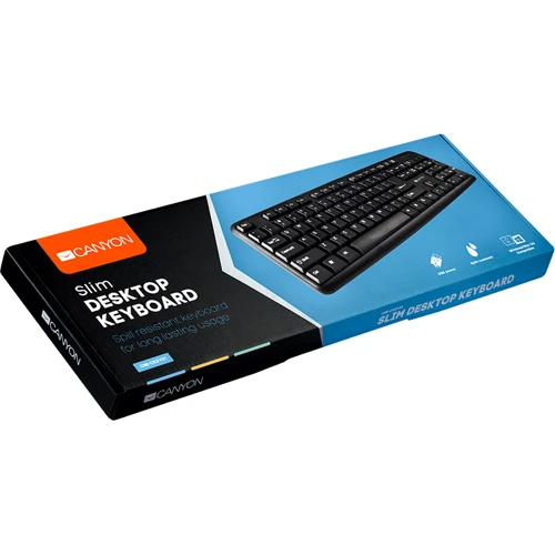 Клавіатура Canyon CNE-CKEY01-RU Black: інтерфейс підключення USB