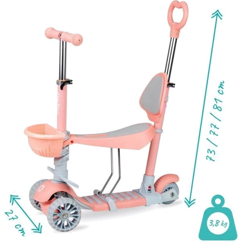 Самокат триколісний з сидінням QKIDS ILI (колір - peach): Кількість коліс 3