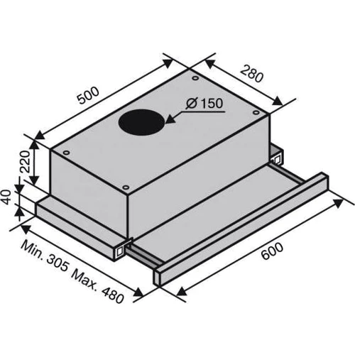Вытяжка Ventolux GARDA 60 INOX (1100) SMD LED: Управление Механическое