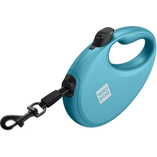 Поводок-рулетка для собак WAUDOG R-leash с контейнером для пакетов L голубой до 40 кг 5 м (26292)