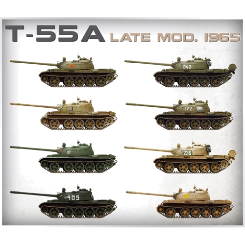 Збірна модель MiniArt Радянський середній танк Т-55А зразка 1965 р пізній з інтер'єром 1:35 (MA37022) фото 15